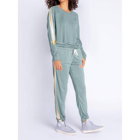 PJ Salvage Gold Star Status Long Sleeve Top- Sage main image 1